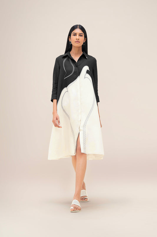 Linen Lark Dress – Black