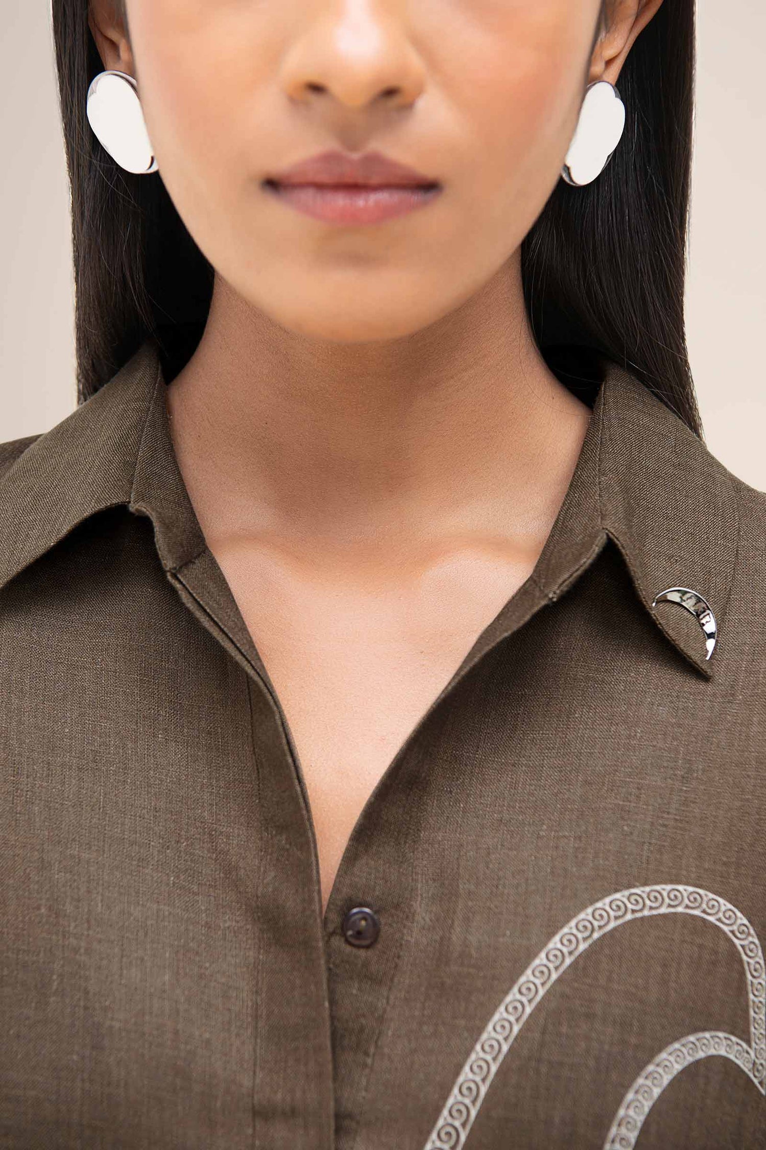  Linen Yuhina Tunic Set – Brown