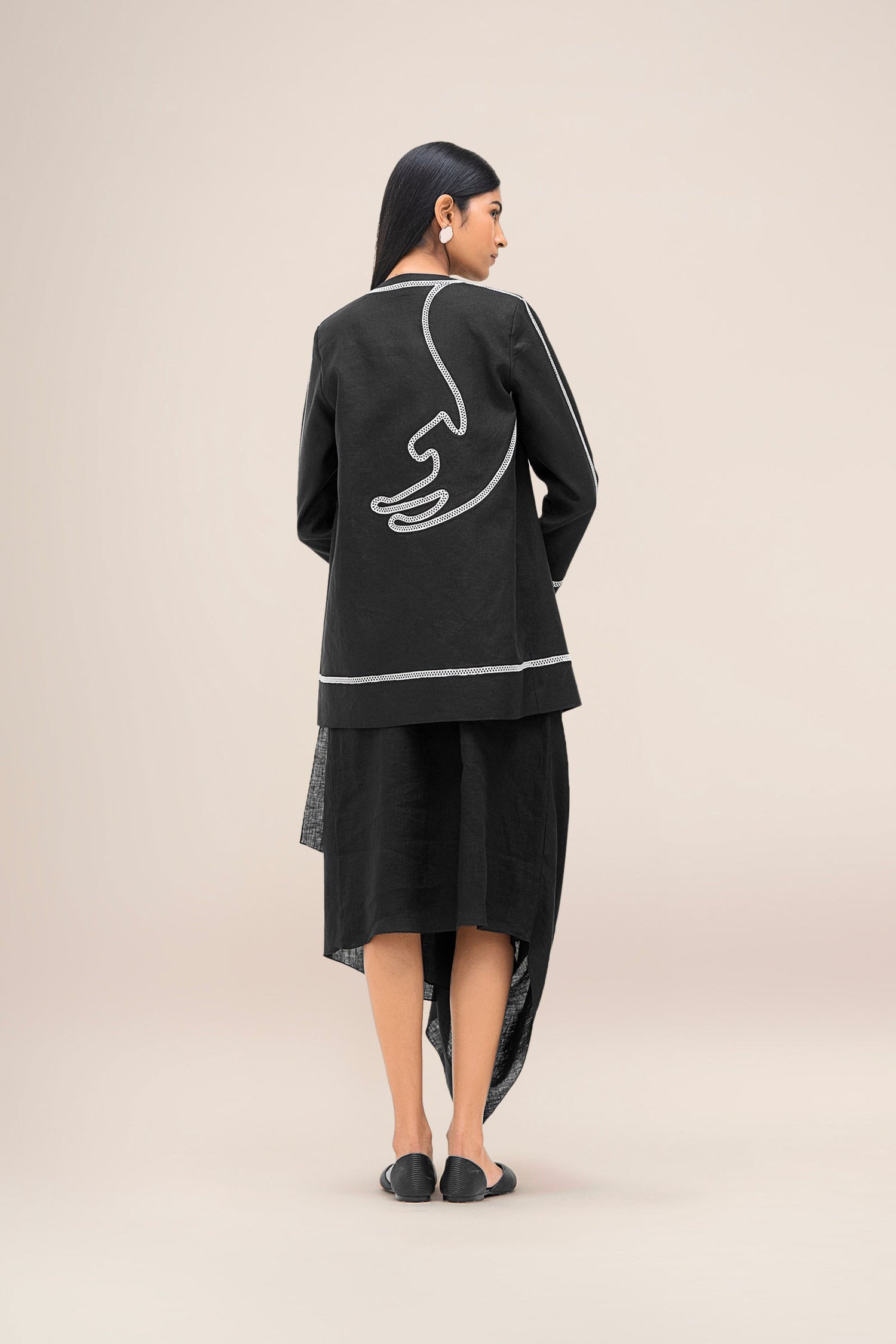  Linen Vivia Jacket – Black