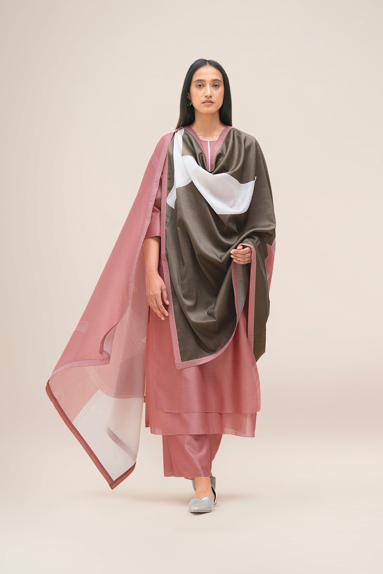  Chanderi Koyal Kurta Set – Pink