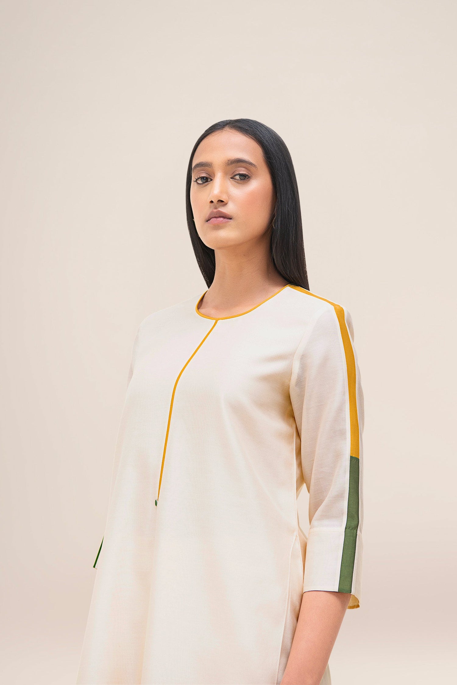  Chanderi Koyal Kurta Set – Ivory