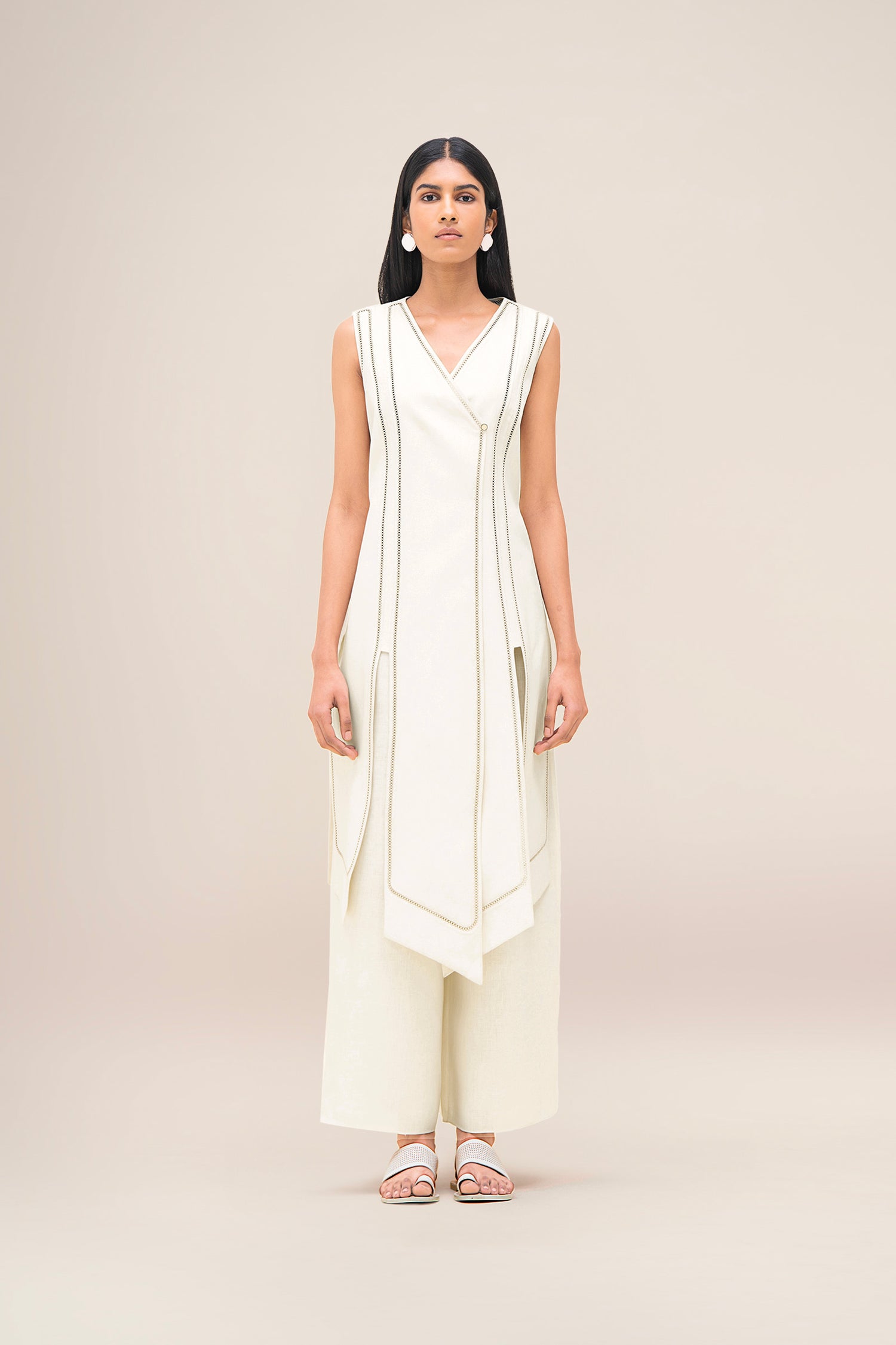  Linen Kashika Tunic Set – Ivory