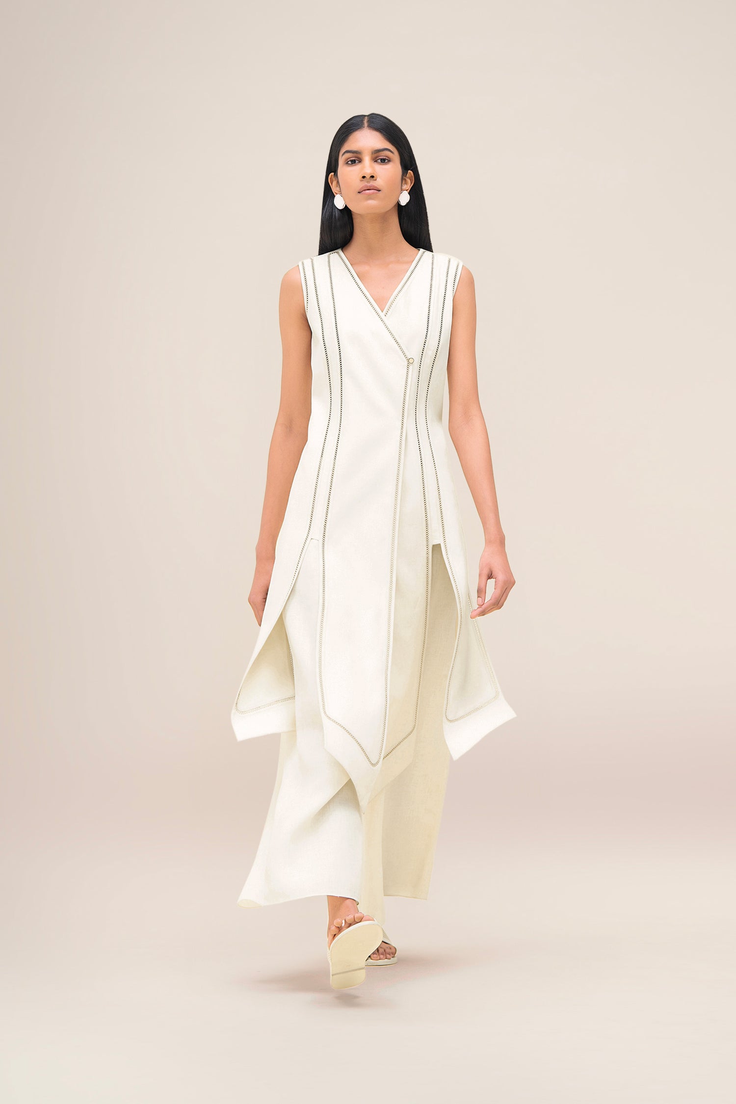  Linen Kashika Tunic Set – Ivory
