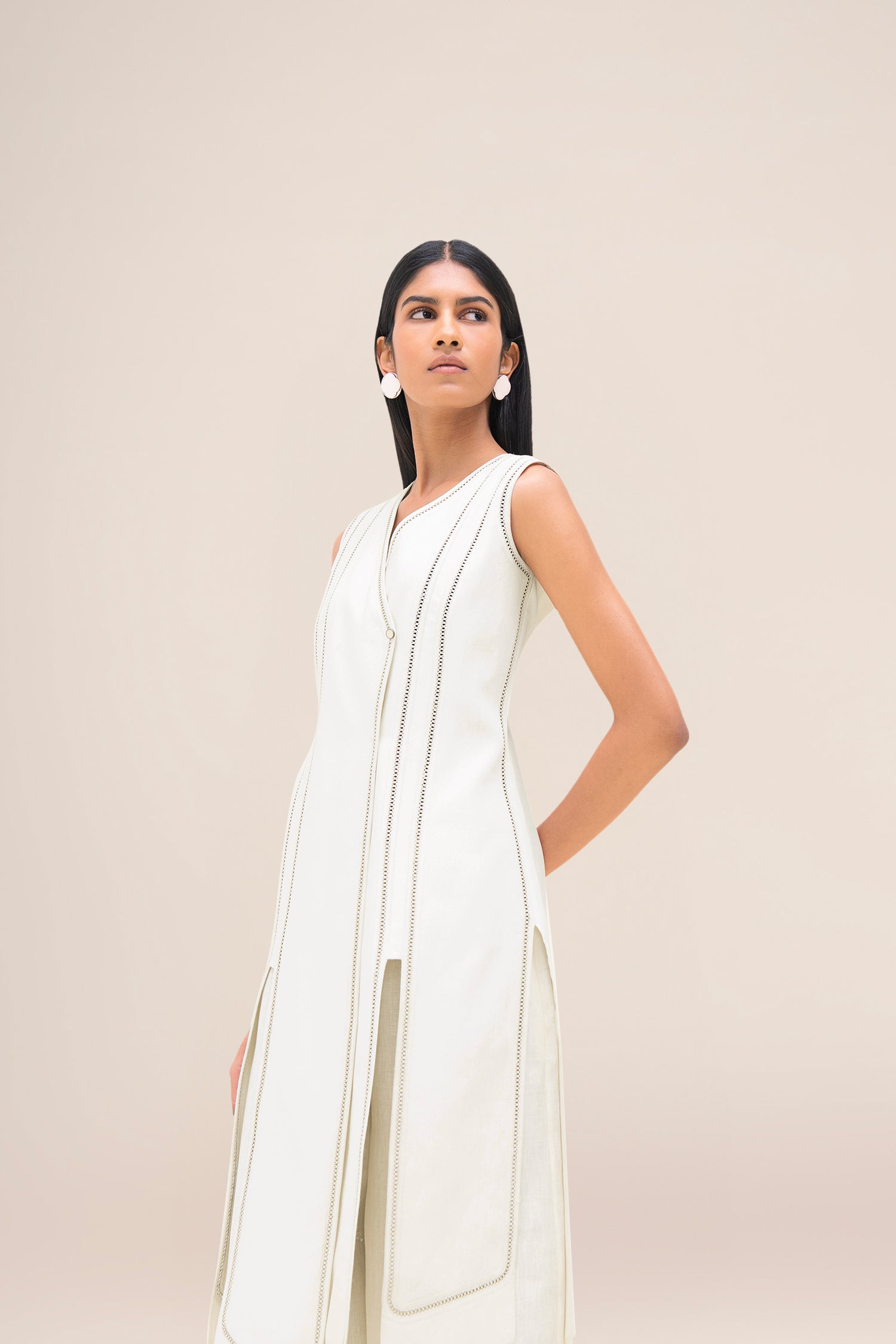  Linen Kashika Tunic Set – Ivory