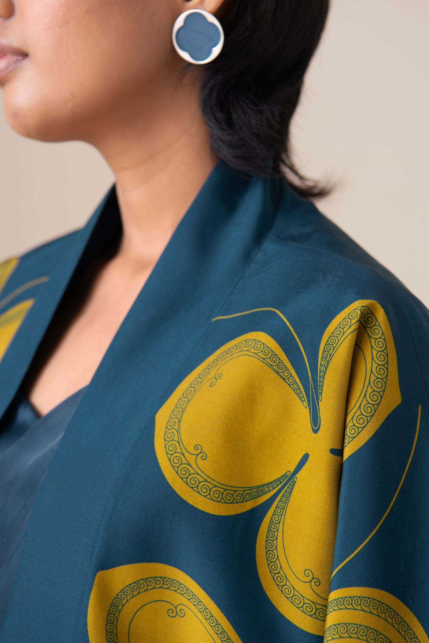  Habutai Sidra Jacket Set – Blue