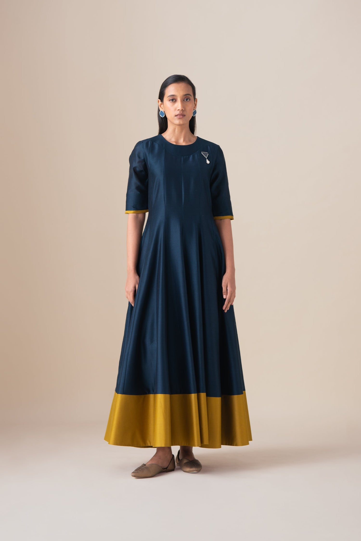  Chanderi Omira Kurta Set – Blue