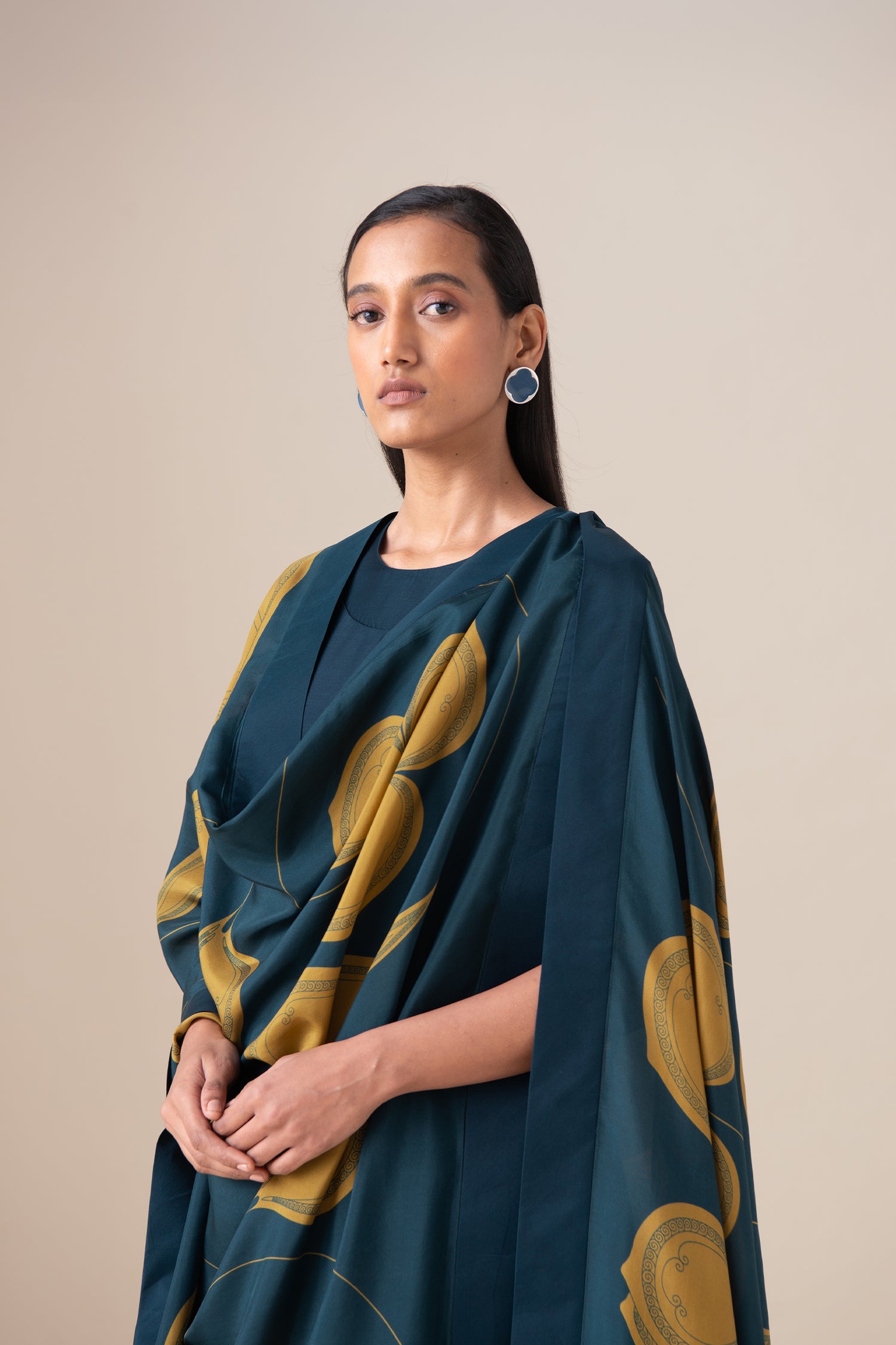  Chanderi Omira Kurta Set – Blue