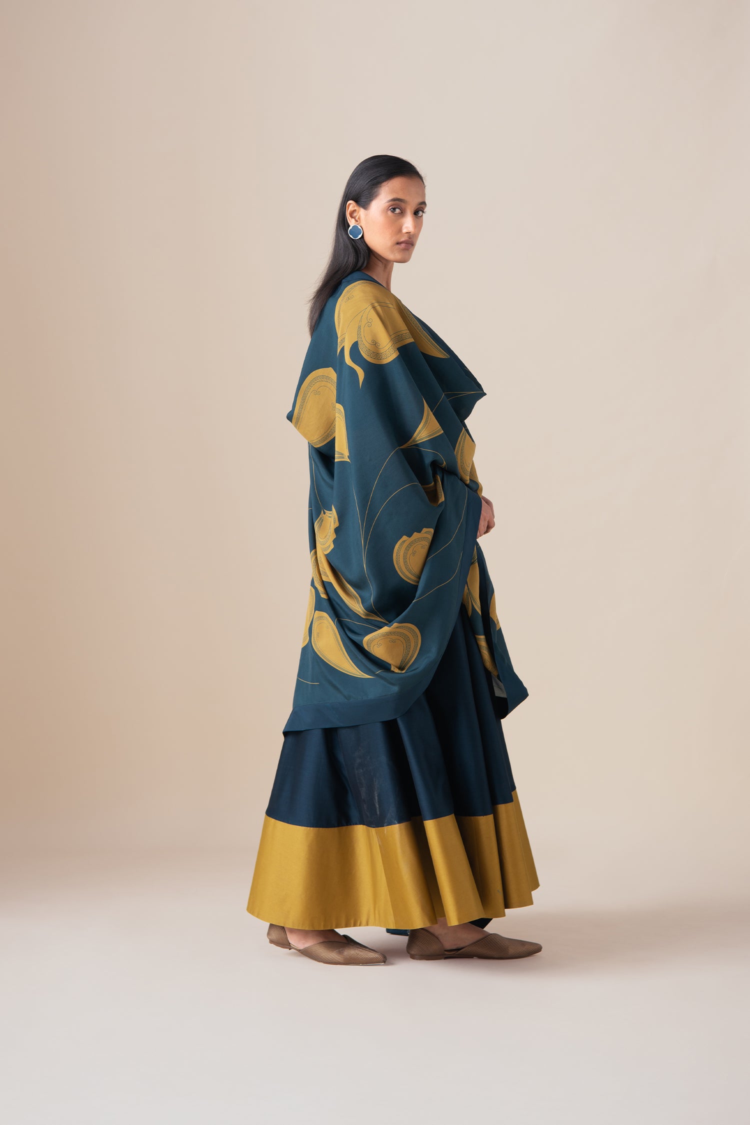  Chanderi Omira Kurta Set – Blue