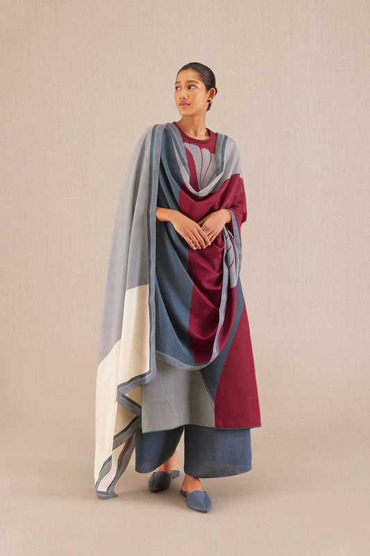 Linen Noah Kurta Set – Blue