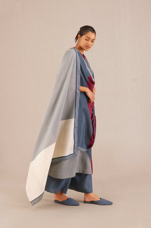 Linen Noah Kurta Set – Blue