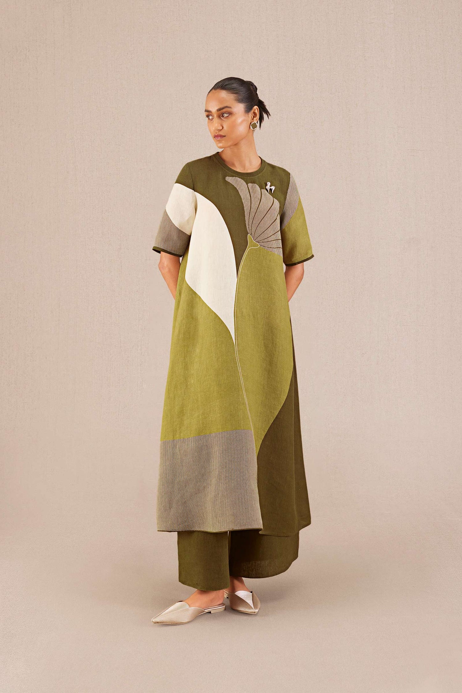 Noah Kurta Set - Olive