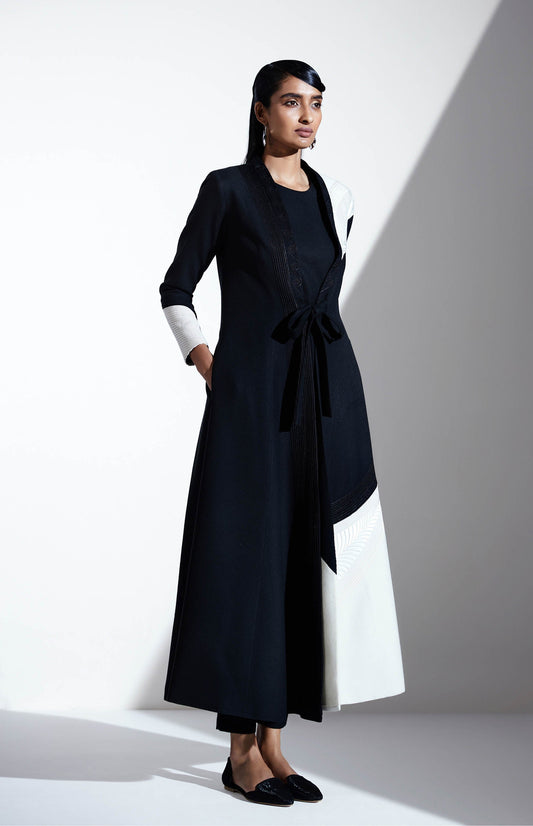 Silk Cemille Midnight Black Jacket in Wool – Multicolor